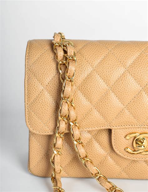 chanel beige caviar bag